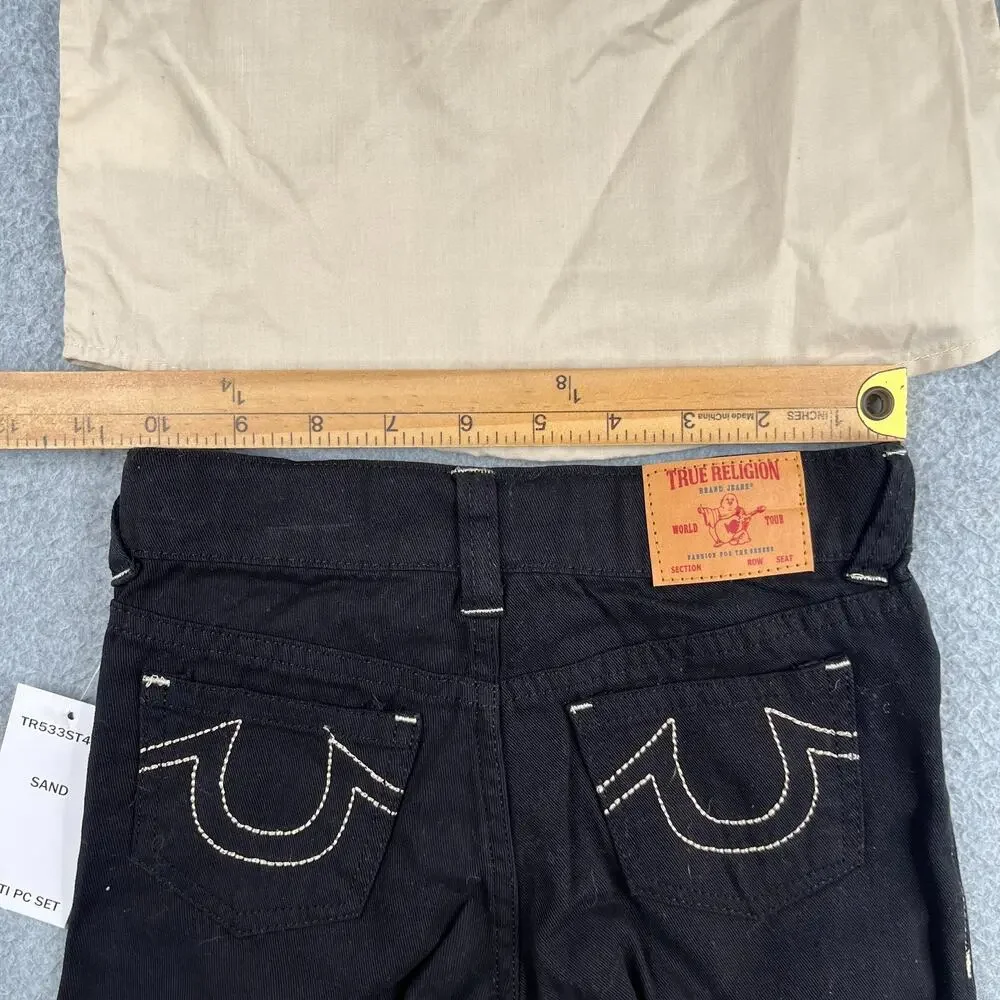 True Reliogion Kids 2 Piece 3T long Sleeve Button Up Black Pants New NWT